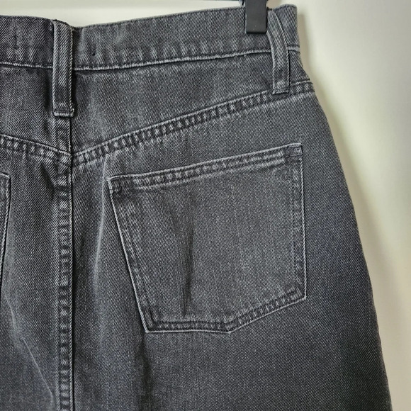 Madewell | Rigid Denim A-Line Mini Skirt in Lunar Wash Cutout Edition - Size 27 - Picture 9 of 11